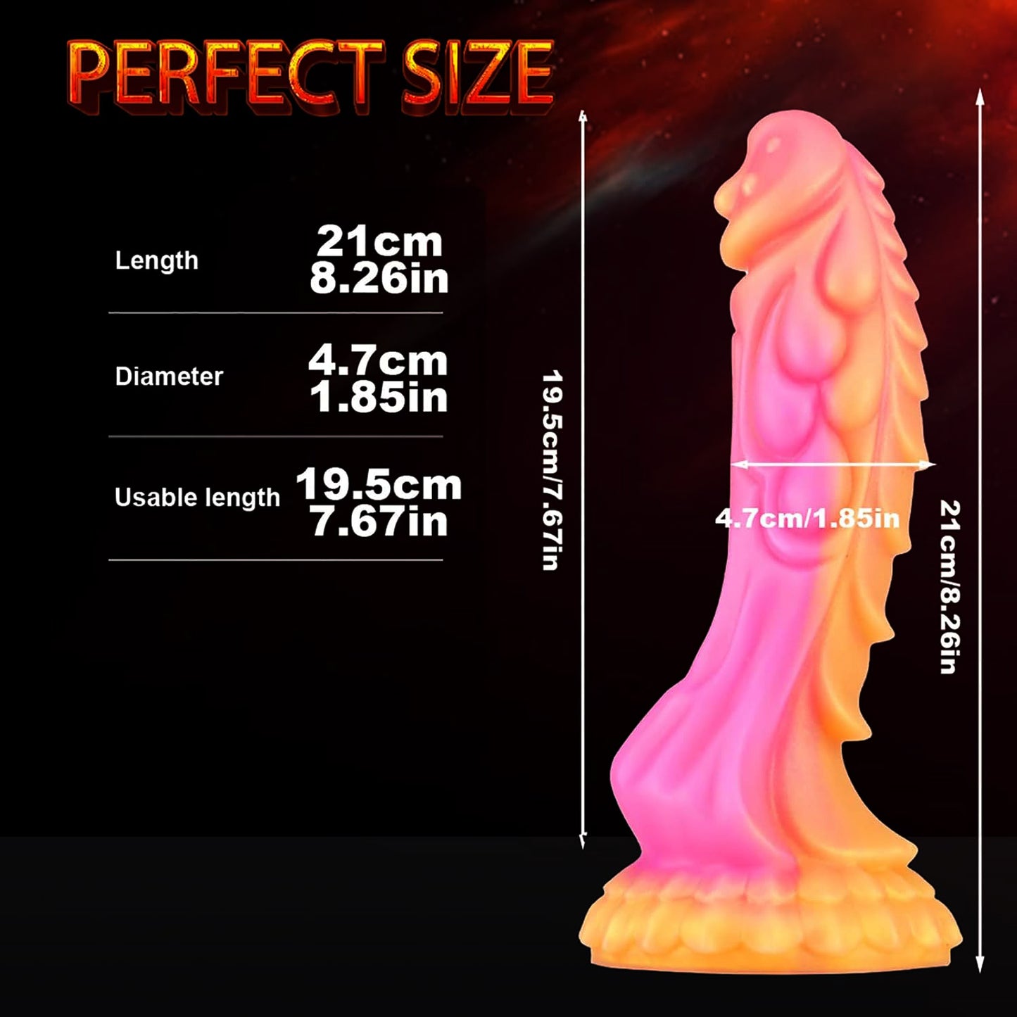 Dildo Dragão com Ventosa – Textura Intensa e Design Fantasy