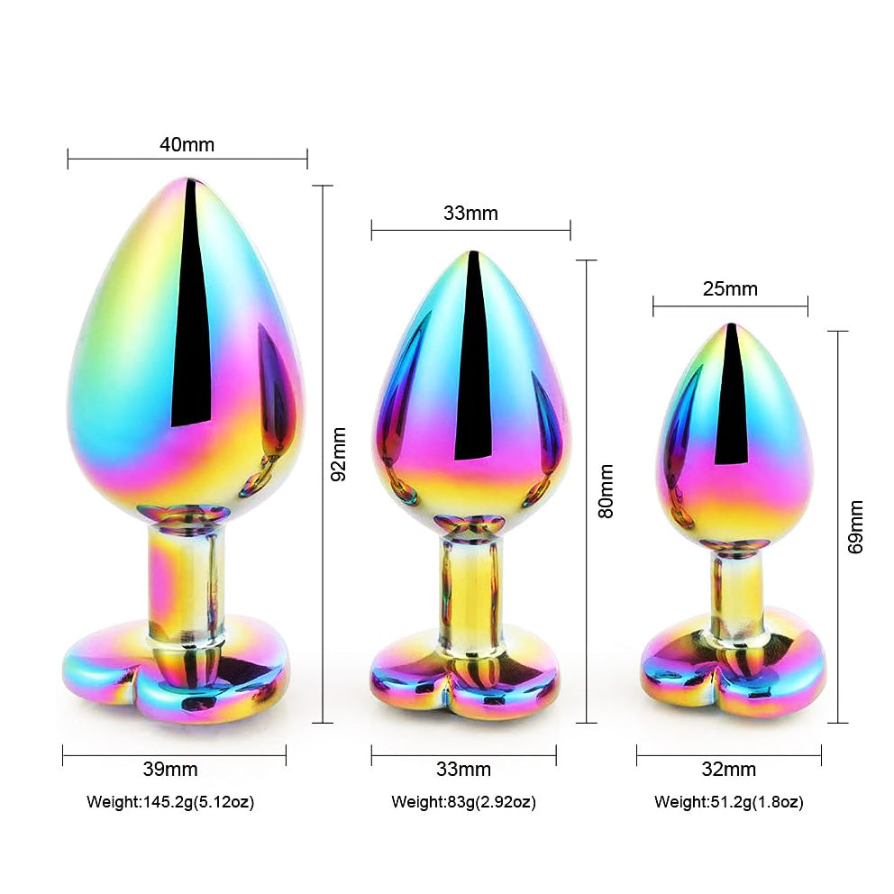 Plug Anal Metálico Colorido– Design Elegante com Joia
