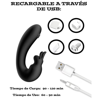 Vibrador com Estímulo Duplo – Potente e Recarregável