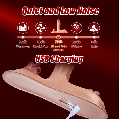 Vibrador Realista com Controle Remoto– Vibração, Impulso e Aquecimento