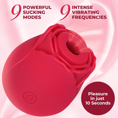 Vibrador de Sucção em Formato de Rosa – Estimulação Intensa, Recarregável e Discreto