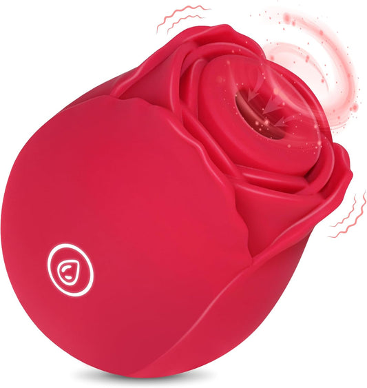 Vibrador de Sucção em Formato de Rosa – Estimulação Intensa, Recarregável e Discreto