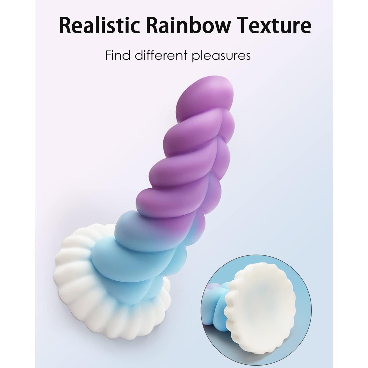 Dildo Colorido com Ventosa – Design Espiral e Sensação Suave