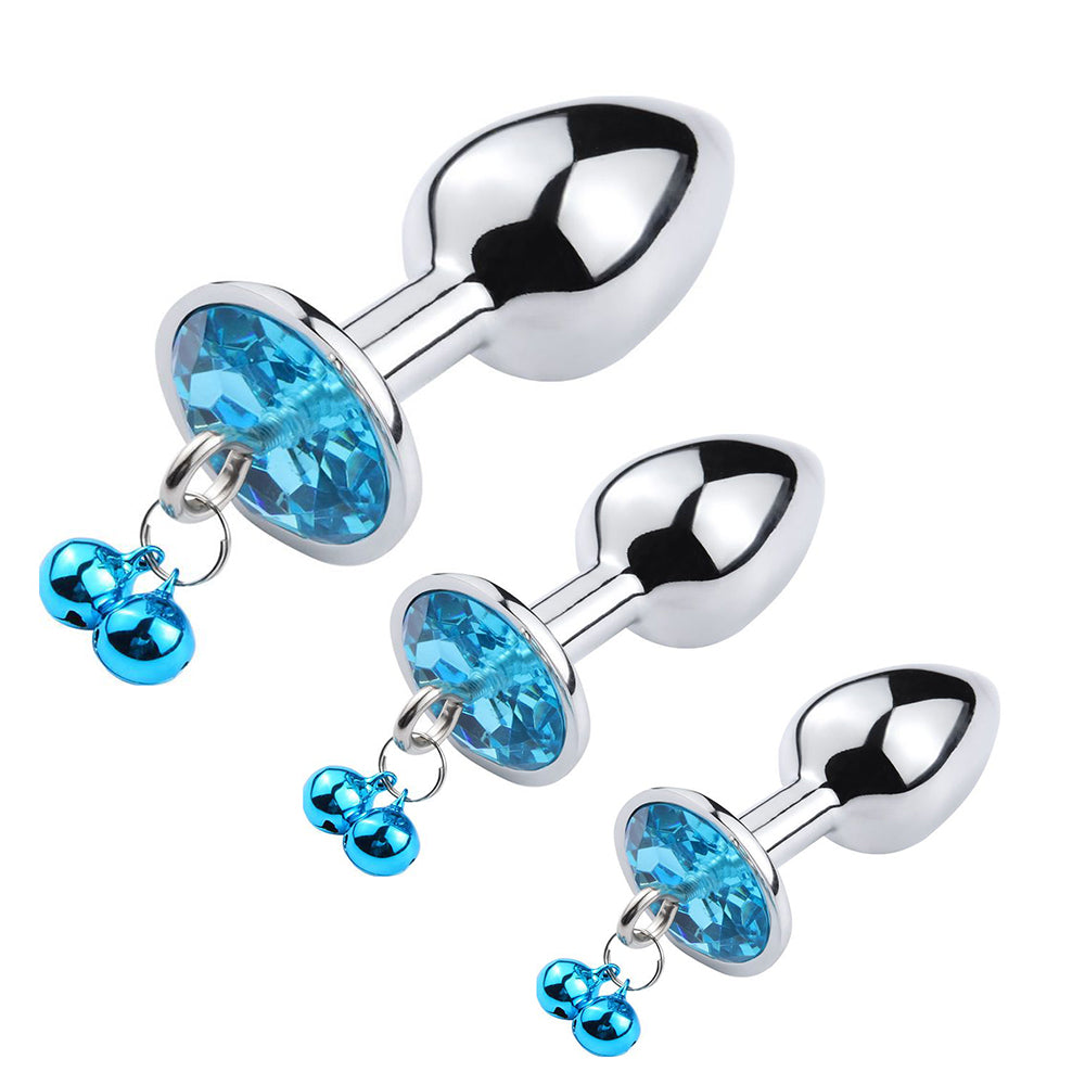 Kit Plug Anal em Metal com 3 Tamanhos e Bolinhas – Estímulo Extra
