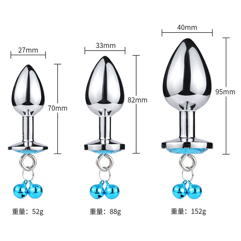 Kit Plug Anal em Metal com 3 Tamanhos e Bolinhas – Estímulo Extra