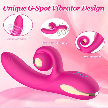 Vibrador Rotativo de Dupla Estimulação – 10 Modos, Recarregável e à Prova d’Água