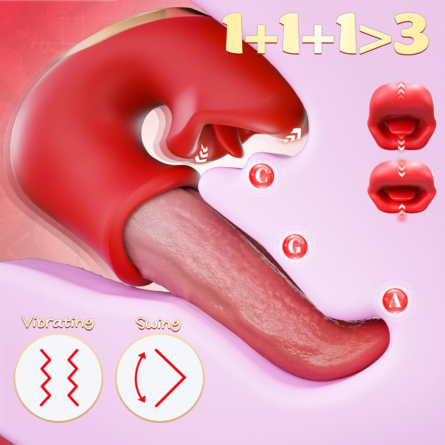 Vibrador 3 em 1 com Língua e Sucção – 10 Modos para Prazer Completo e Intenso