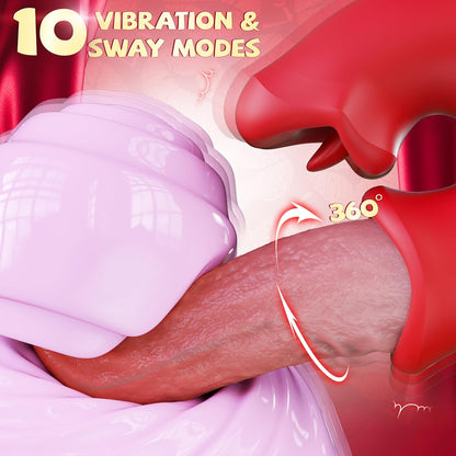 Vibrador 3 em 1 com Língua e Sucção – 10 Modos para Prazer Completo e Intenso