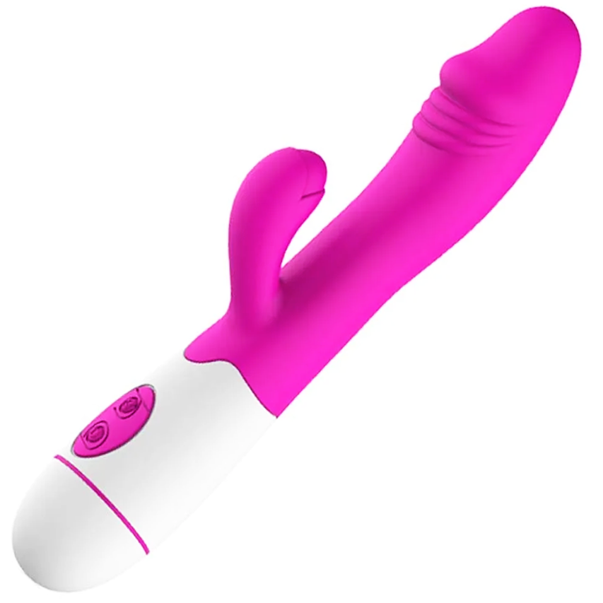 Vibrador 2 em 1 Recarregável  – Estímulo Duplo com 30 Modos