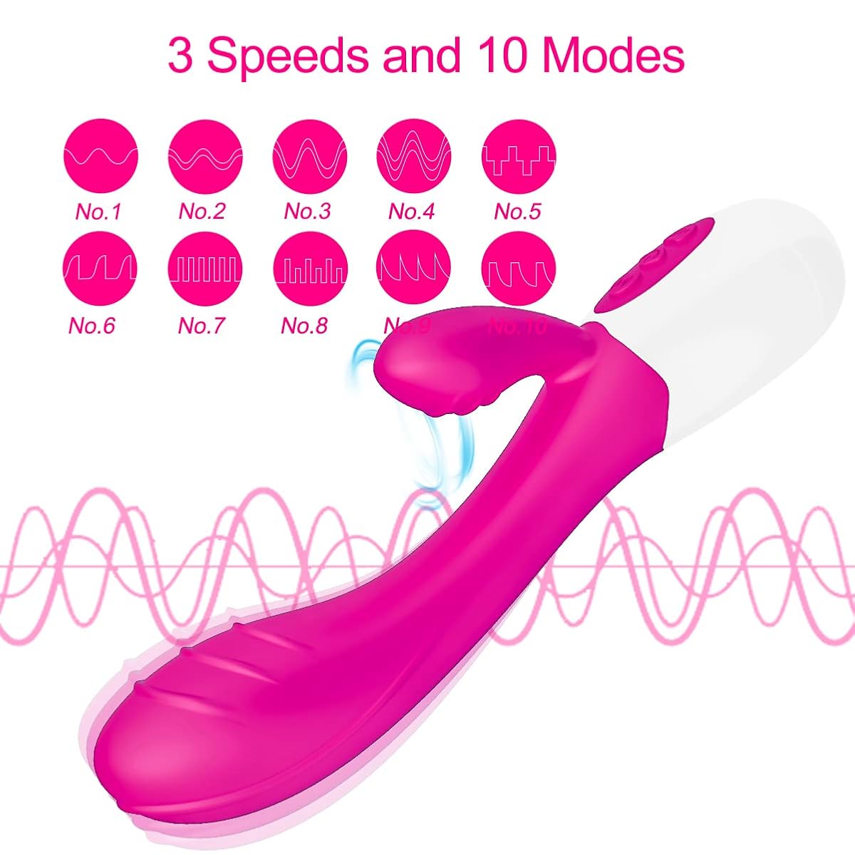 Vibrador 2 em 1 Recarregável  – Estímulo Duplo com 30 Modos