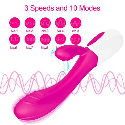 Vibrador 2 em 1 Recarregável  – Estímulo Duplo com 30 Modos