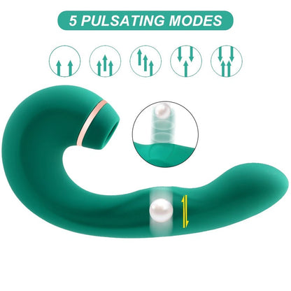 Vibrador com Sucção e Vibração – Estímulo Duplo Recarregável