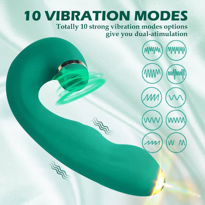 Vibrador com Sucção e Vibração – Estímulo Duplo Recarregável