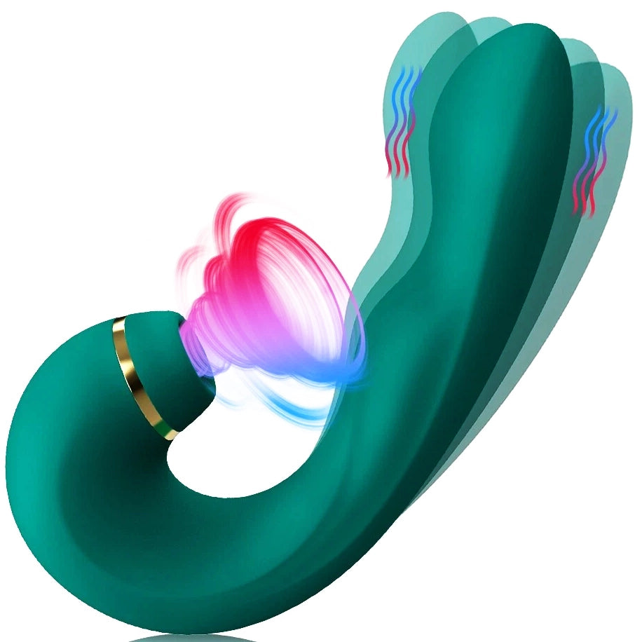 Vibrador com Sucção e Vibração – Estímulo Duplo Recarregável