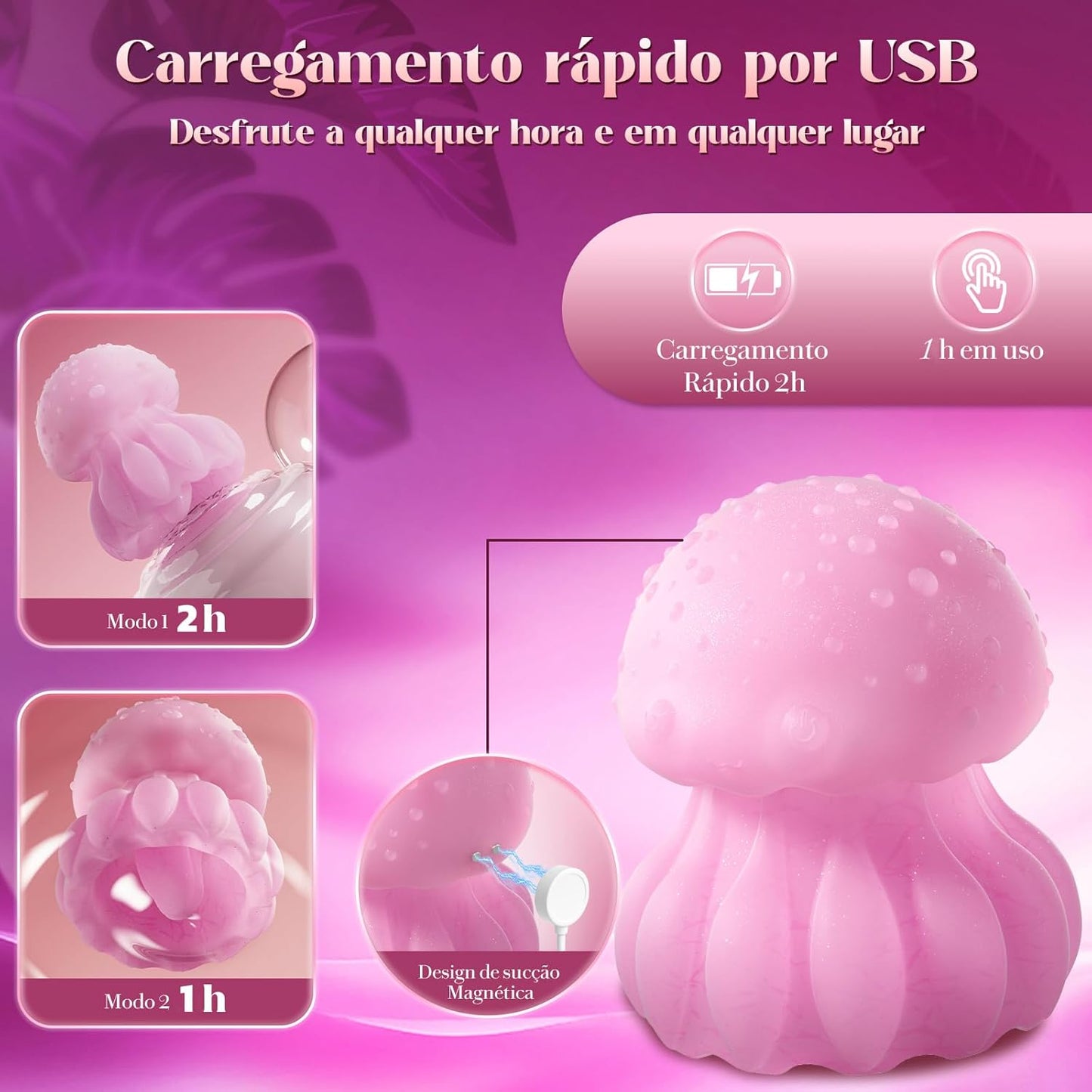 Vibrador de Sucção Compacto Recarregável