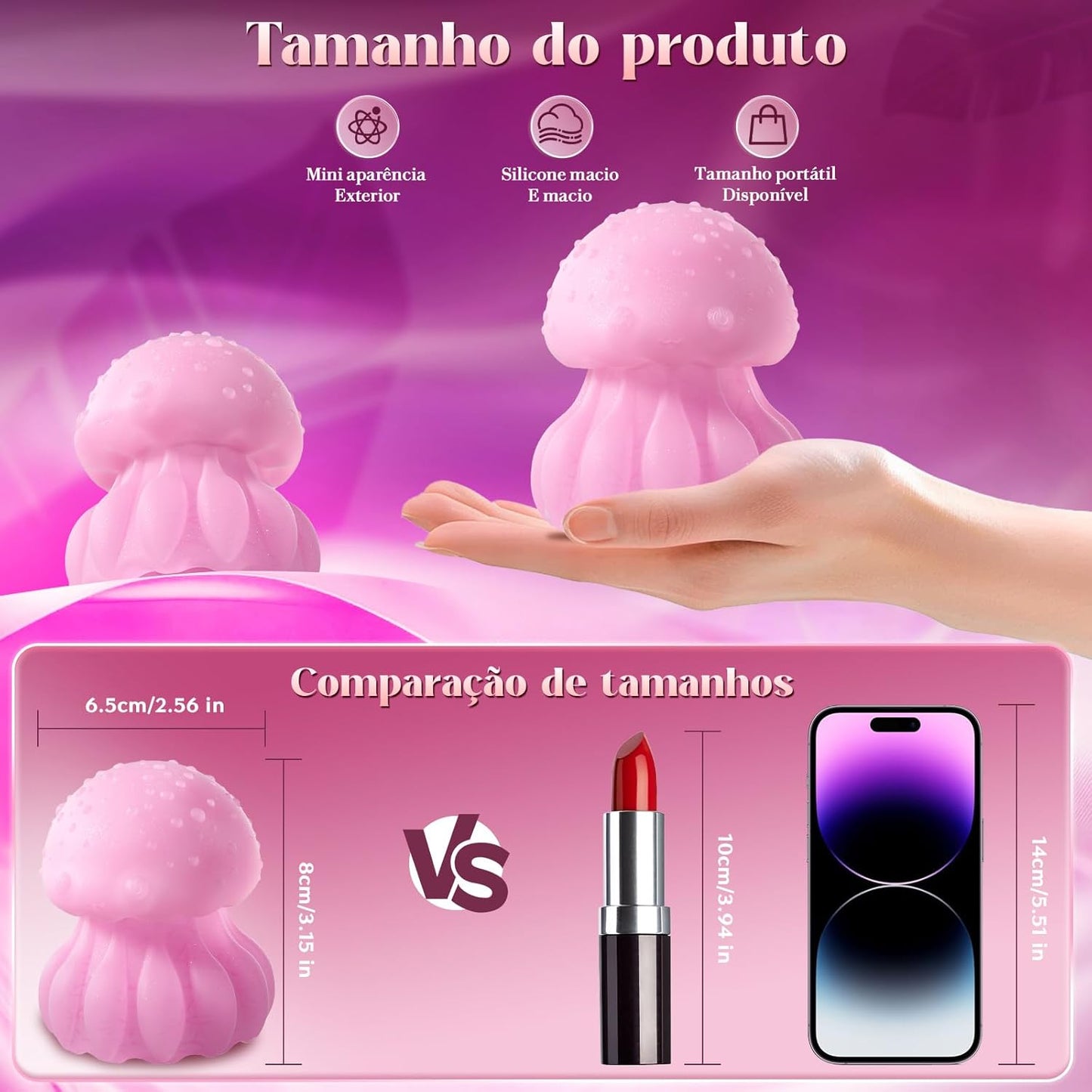 Vibrador de Sucção Compacto Recarregável