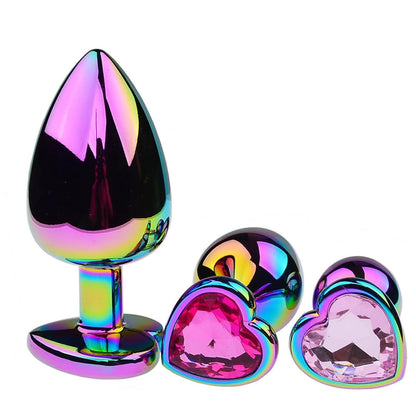 Plug Anal Metálico Colorido– Design Elegante com Joia