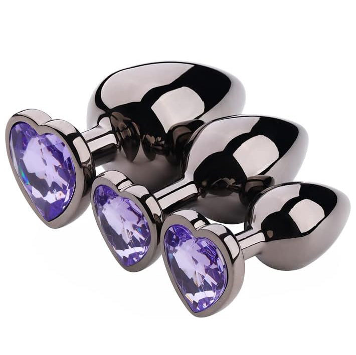 Plug Anal Metálico Preto com Joia – Elegância e Sensação Intensa