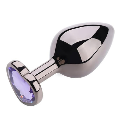 Plug Anal Metálico Preto com Joia – Elegância e Sensação Intensa