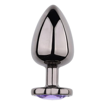 Plug Anal Metálico Preto com Joia – Elegância e Sensação Intensa