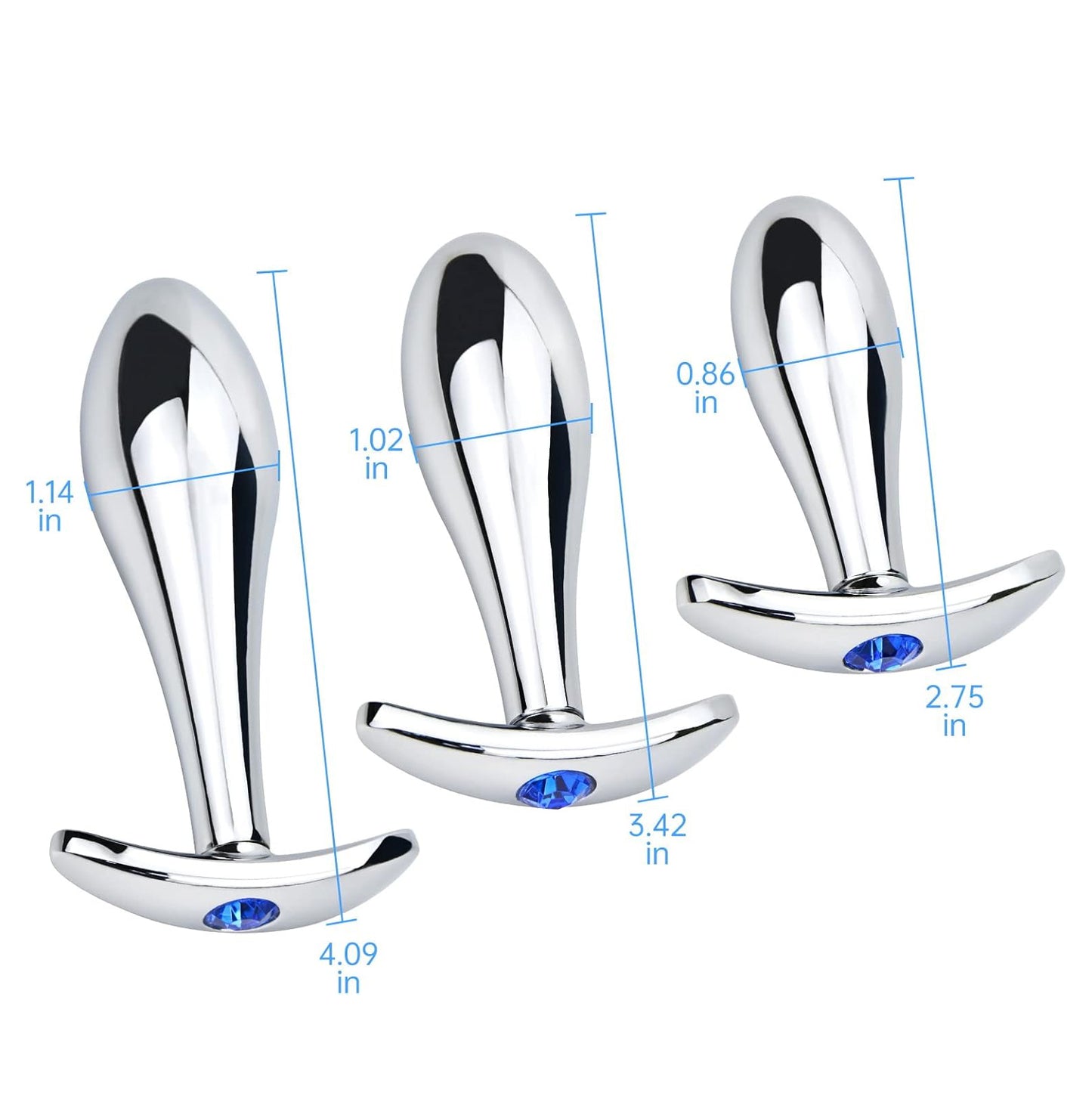 Kit Plug Anal Metálico 3 Peças – Treinamento Progressivo e Confortável