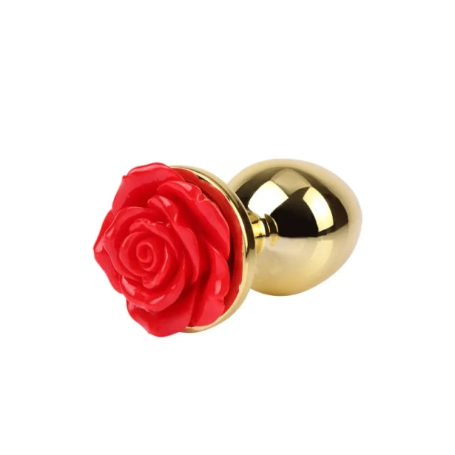 Kit Plug Anal em Metal com 3 Tamanhos – Base em Rosa Elegante