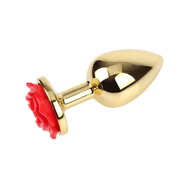 Kit Plug Anal em Metal com 3 Tamanhos – Base em Rosa Elegante